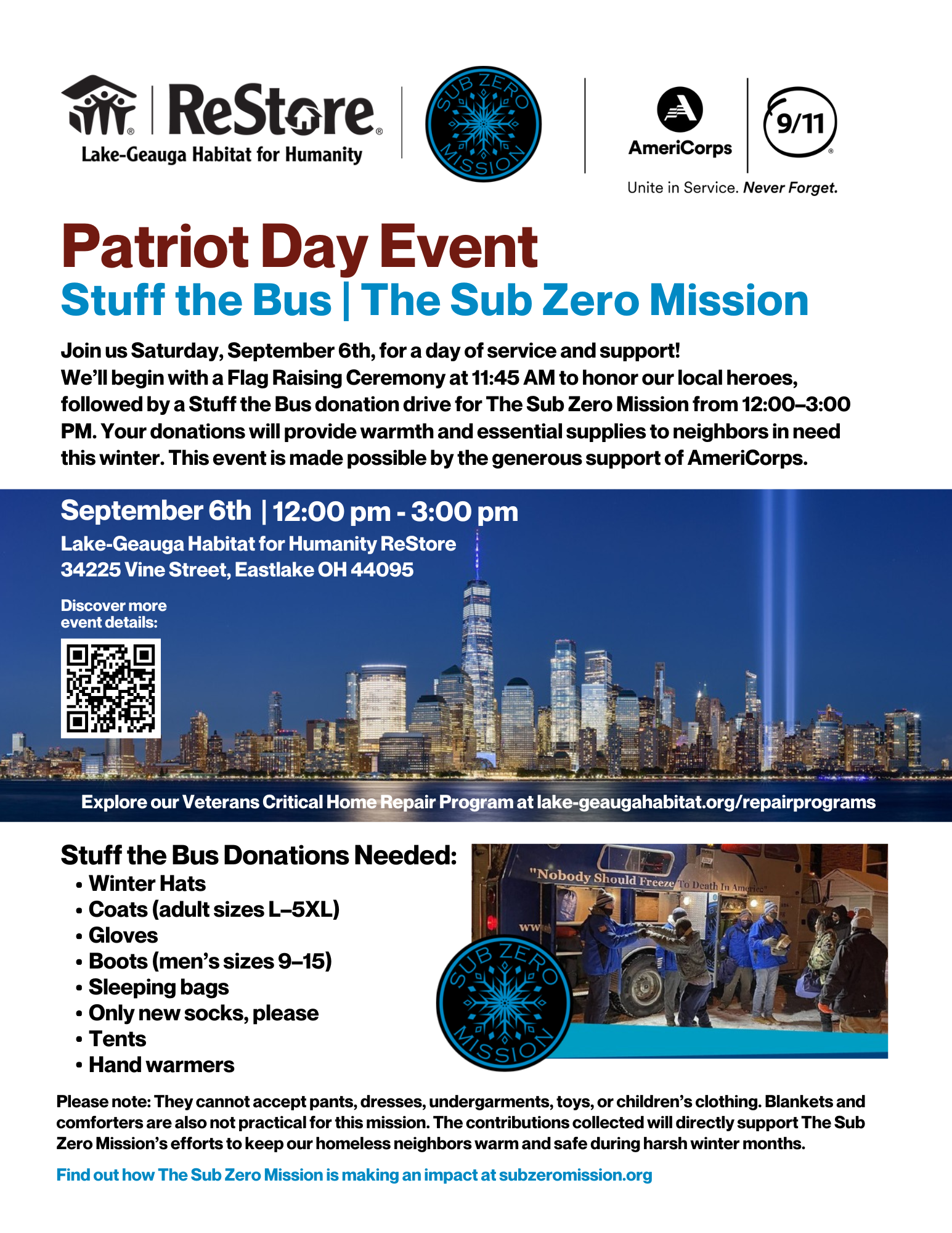 Patriot Day Event 2025 Flyer AmeriCorps