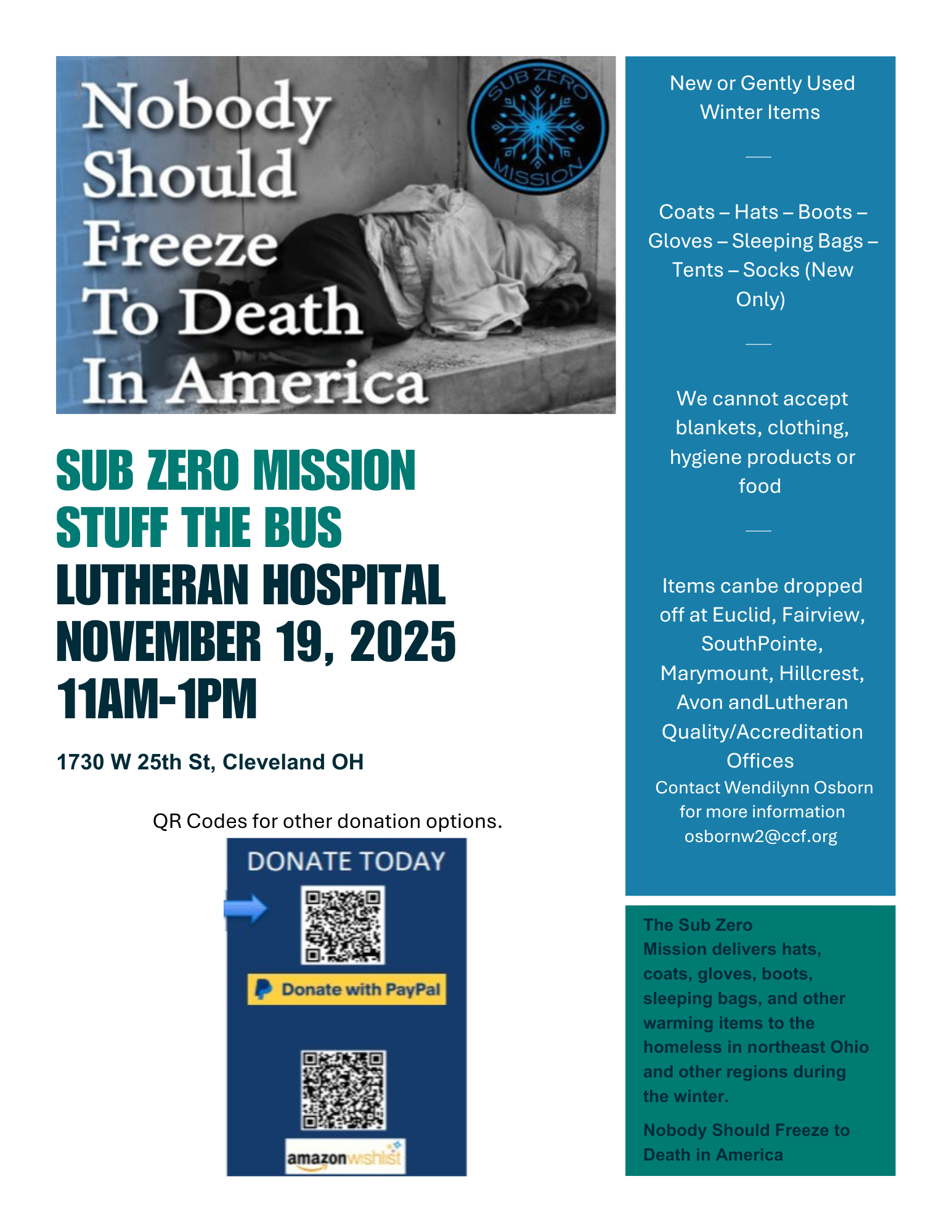 Stuff The Bus STB - Lutheran Hospital and CCF